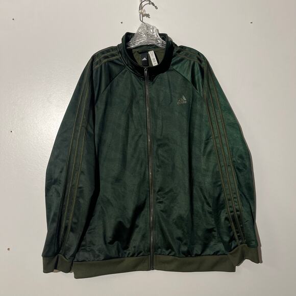 ADIDAS Camo Green Collared 3 Striped Sleeved Activewear Sweater Mens Size XL - Picture 1 of 7